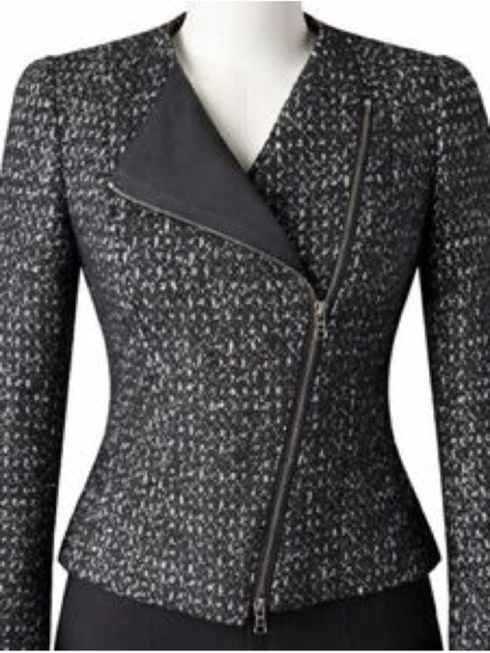 judith & charles Jackets & Blazers - Judith & Charles Motorcycle Jacket, Black and White, Size XS